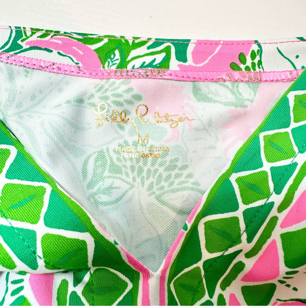Lilly Pulitzer Karina Tunic Botanical Green Just Wing It, Medium - Picture 7 of 15